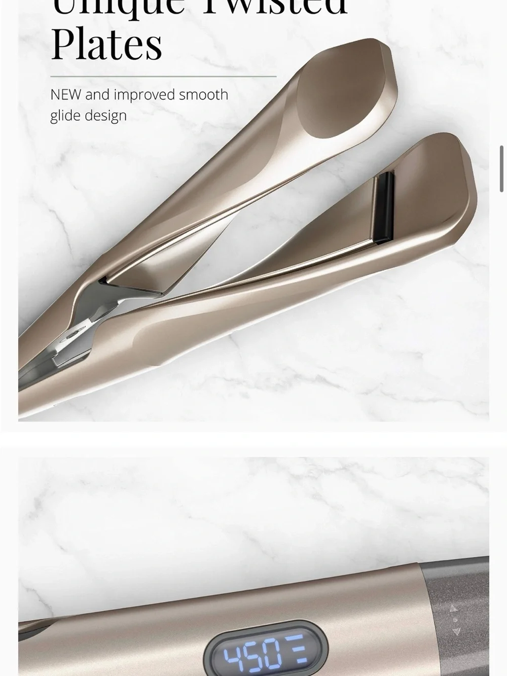 Remington Gold-Tone Ceramic Hair Straightener with Gray Trim